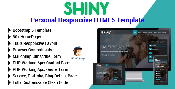 Shiny - Personal Responsive HTML5 Template