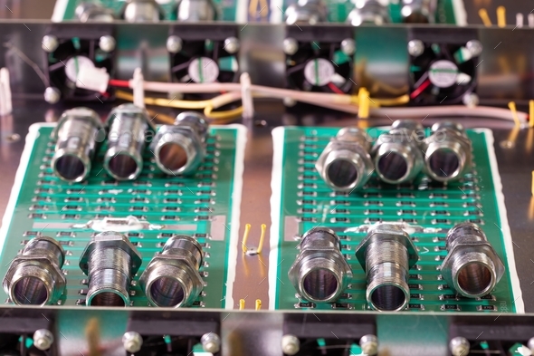 Metal components and microcircuits - Stock Photo - Images