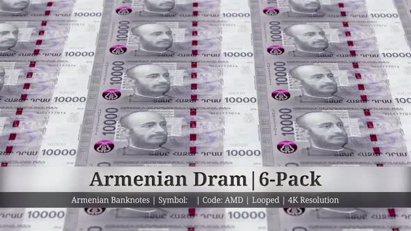 Armenian Dram | Armenia Currency - 6 Pack | 4K Resolution | Looped alt