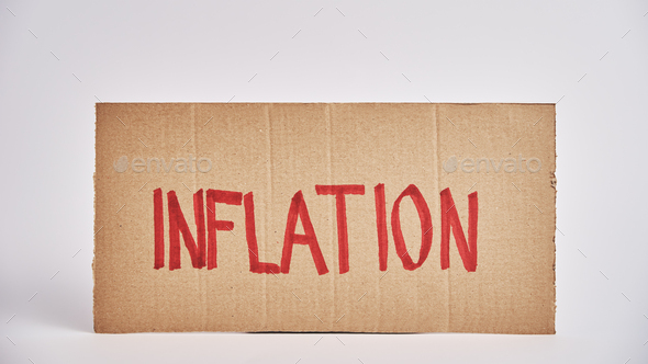 World inflation concept. Sheet with word inflation - Stock Photo - Images