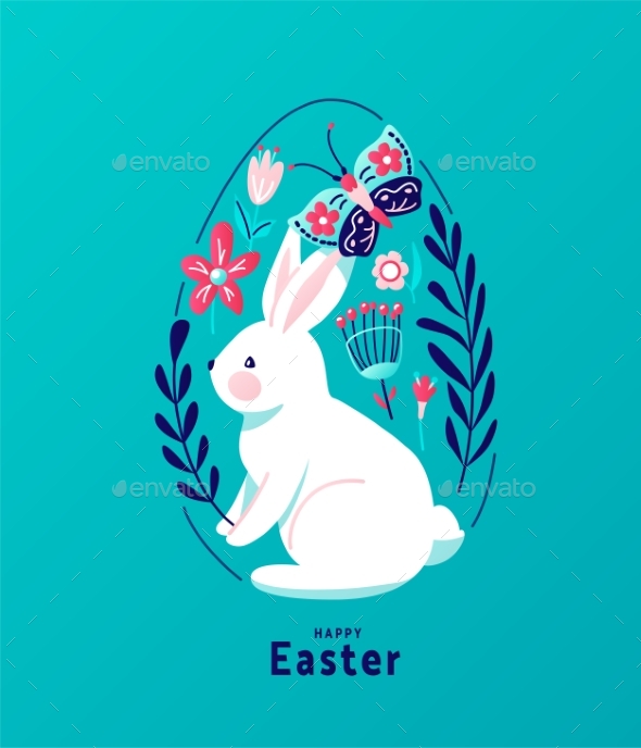 Happy Easter Greeting Vector Illustration