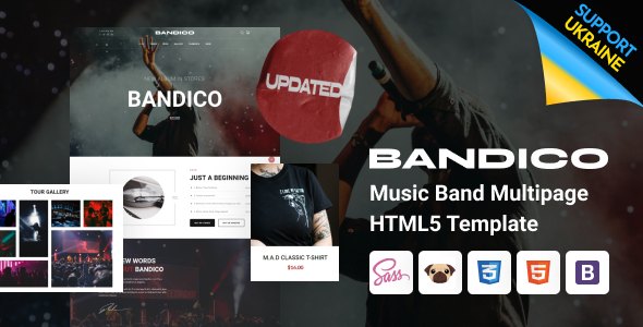Lovely Bandico - HTML5 Music and Band Template