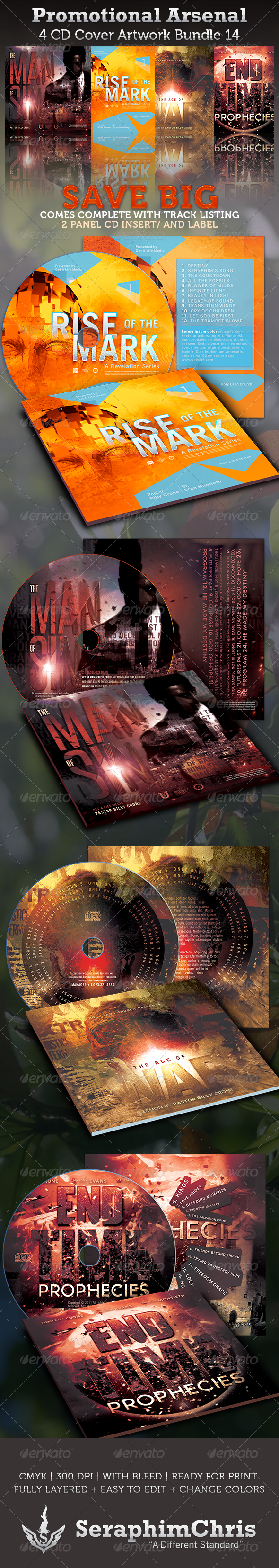 Promotional Arsenal CD Cover Artwork Bundle 14 - CD & DVD Artwork Print Templates