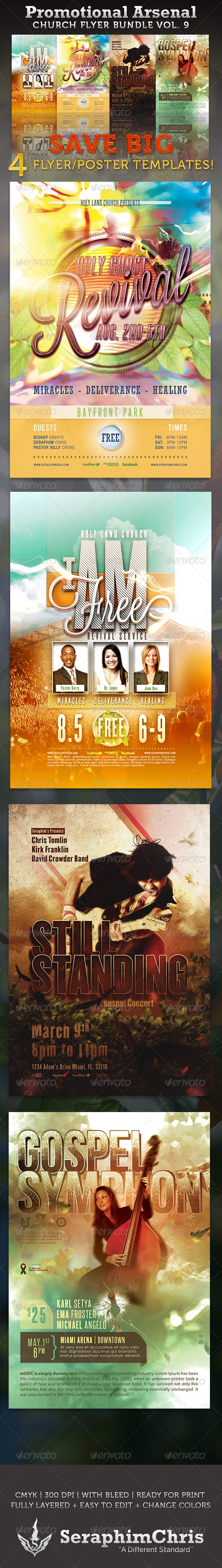 Promotional Arsenal Church Flyer Bundle 5 - Church Flyers