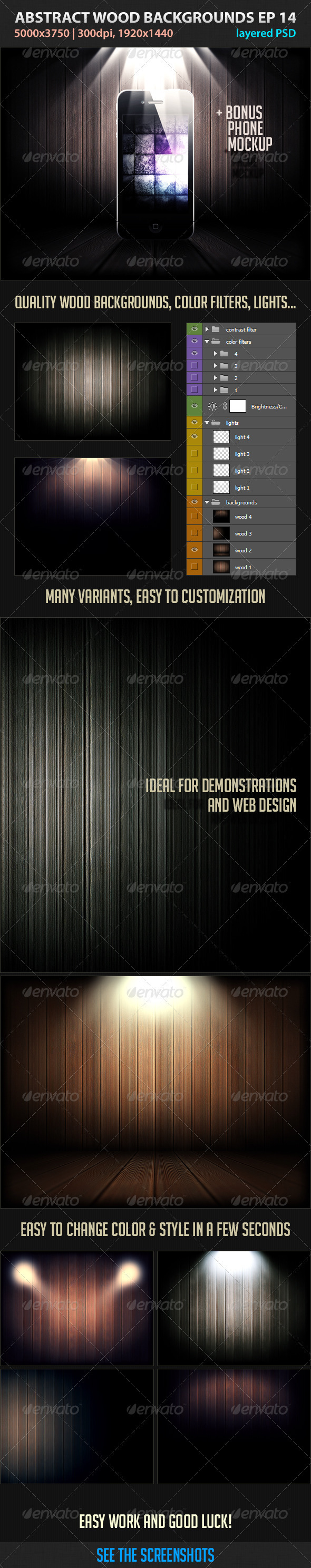 Abstract Wood Backgrounds EP 14 - Abstract Backgrounds