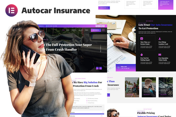 Asurance - Car Auto Insurance & Protection Services Elementor Template Kit