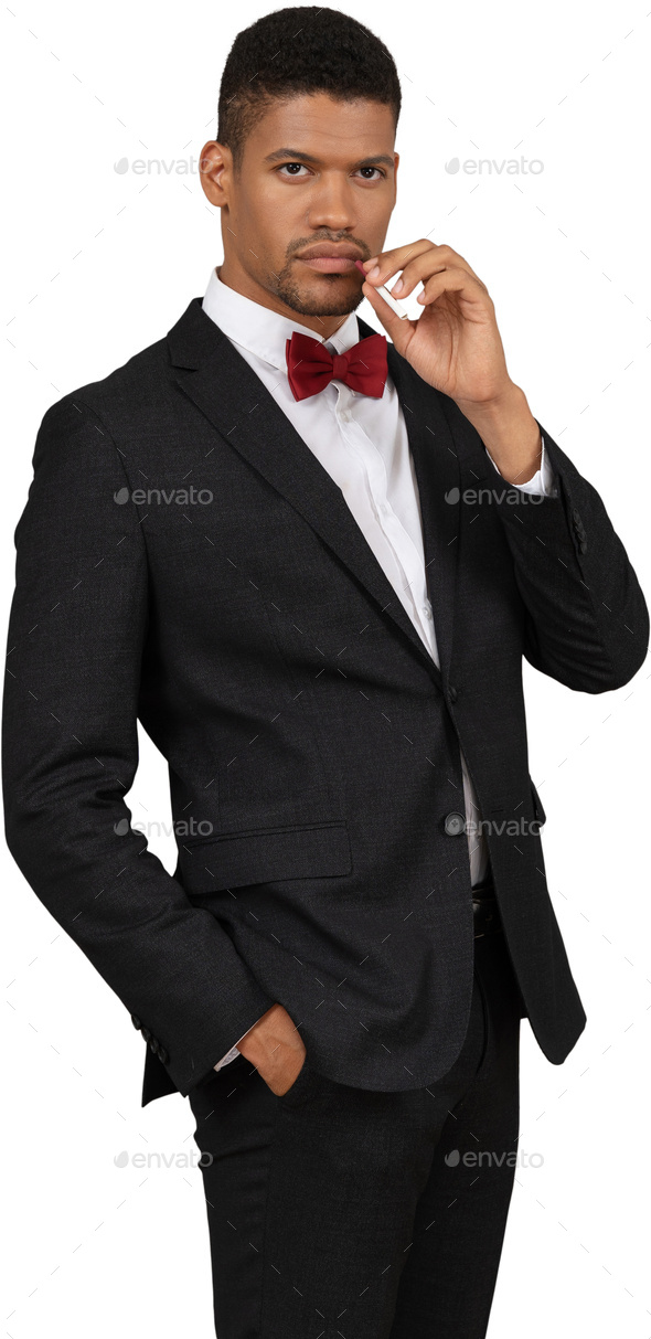 A Man Wearing A Black Suit And Red Bow Tie Stock Photo By Icons8 | Photodune