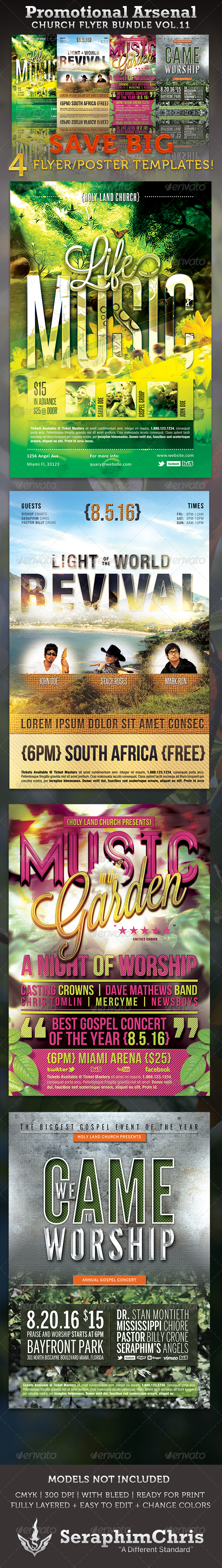 Promotional Arsenal Church Flyer Bundle 11 - Church Flyers