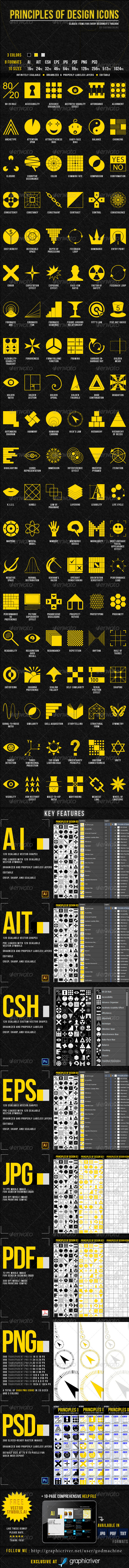 Principles of Design Icons - Web Icons
