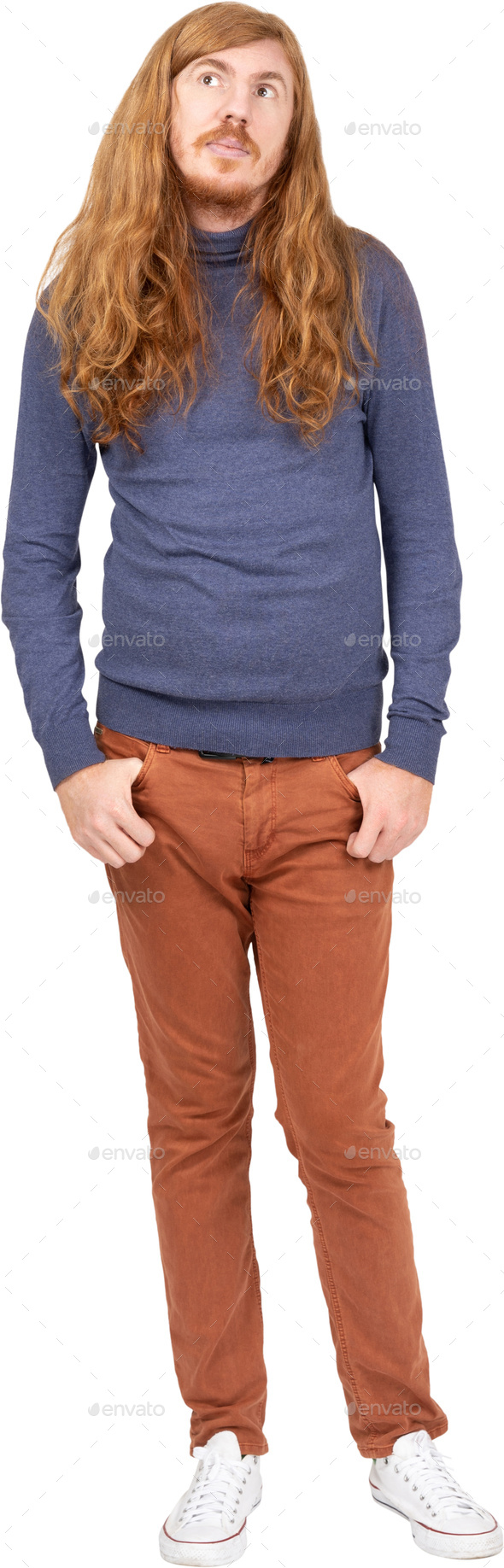 Orange Polo Shirt with Beige Pants  Hockerty