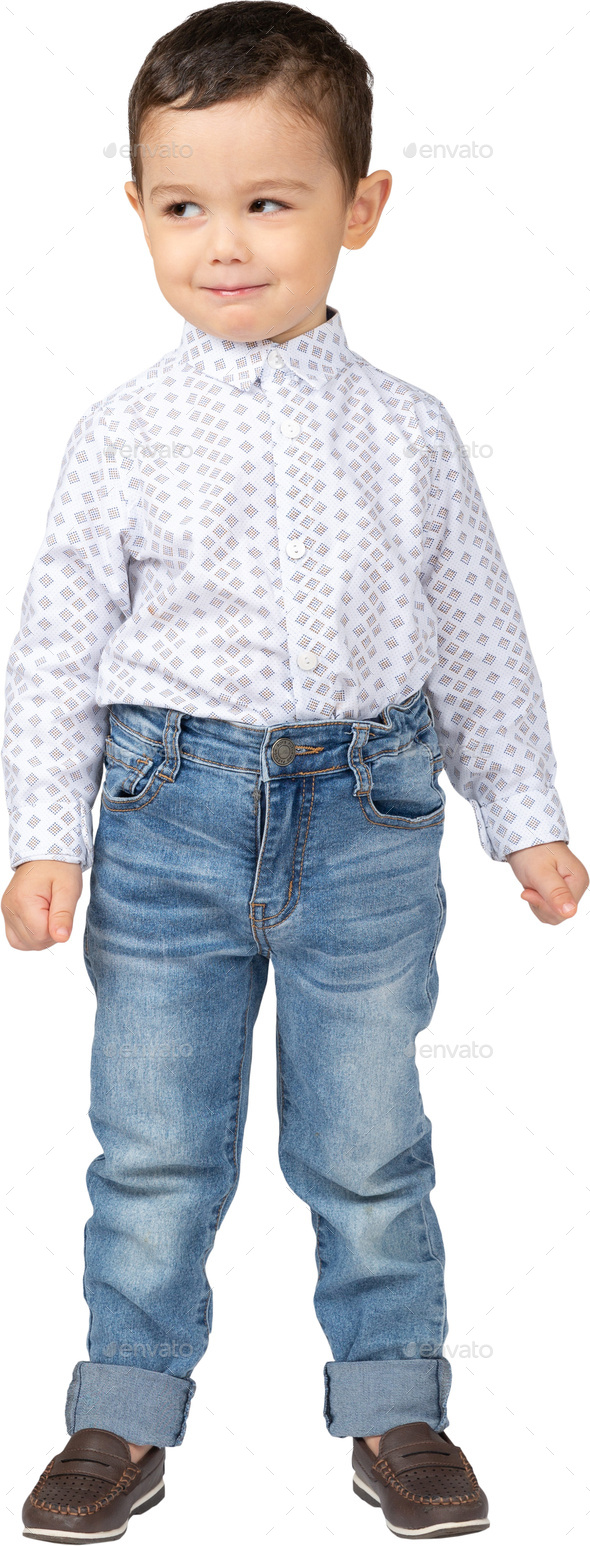 small boy jeans shirt