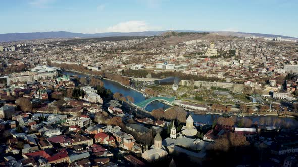 Aerial View at City Old Tbilisi, Georgia