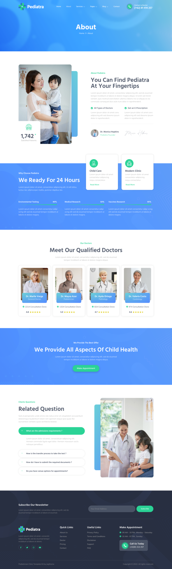 Pediatra – Pediatrician Clinic & Healthcare Elementor Template Kit By 