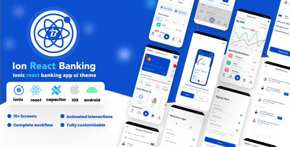 Ion React Banking - ionic react banking app ui theme | Ionic 8.5 | React 19 | Capacitor 7