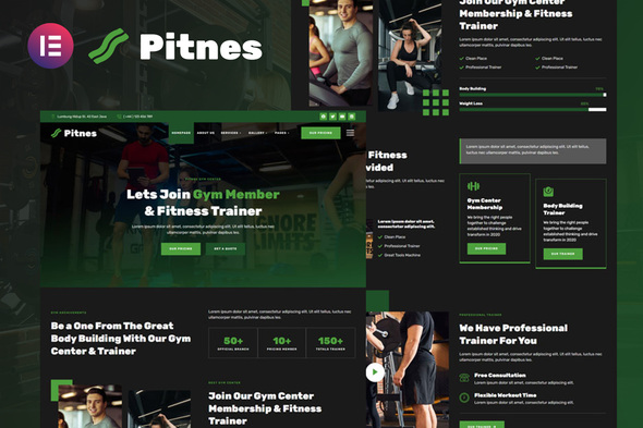 Pitnes - Gym Center & Fitness Training Elementor Template Kit