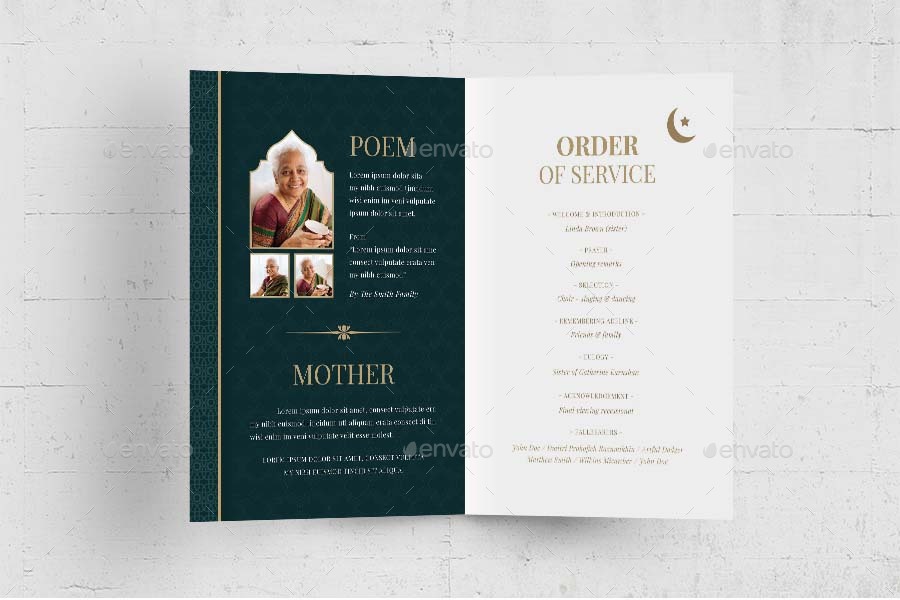 Islamic Funeral Program Template, Print Templates GraphicRiver