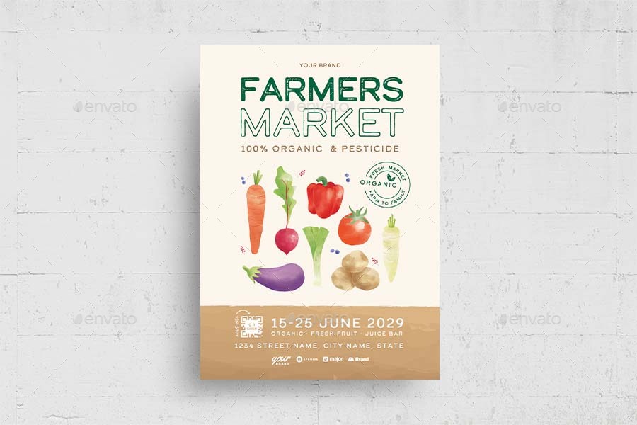 Farmers Market Flyer Template by BrandPacks | GraphicRiver