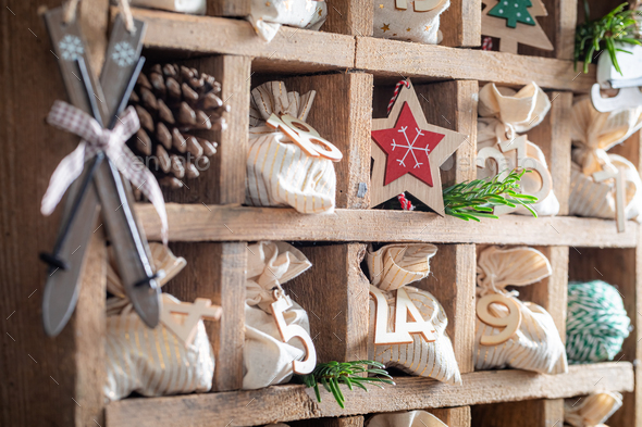 Unique Advent Calendar For Christmas As Countdown To Christmas Stock ...