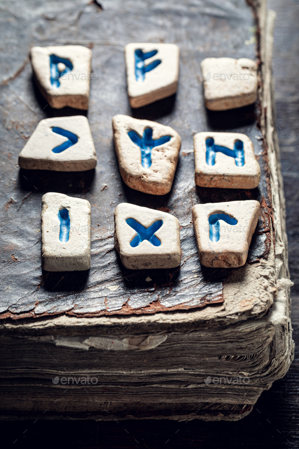 Extraordinary fortune teller from rune stones based on antique scrolls