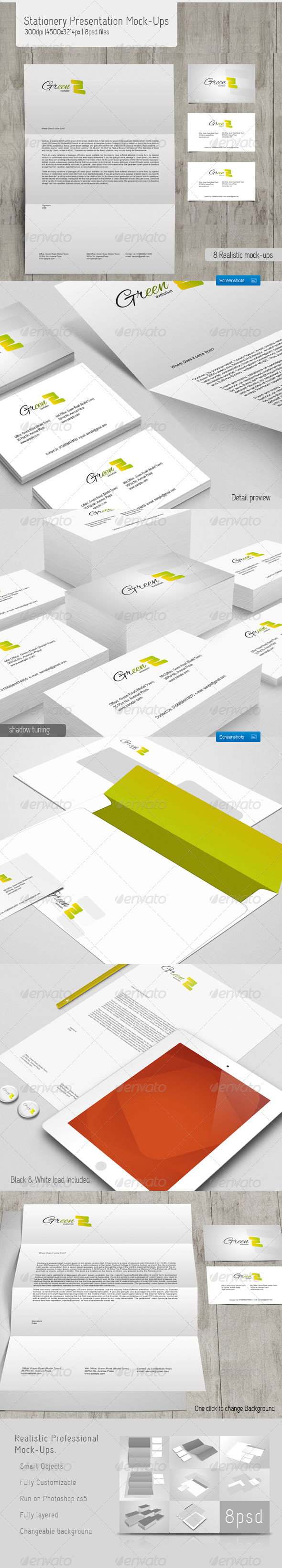 Stationery Presentation Mock-Ups - Stationery Print