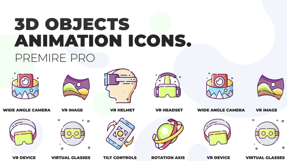 3D objects & 360 degrees - MOGRT  Icons