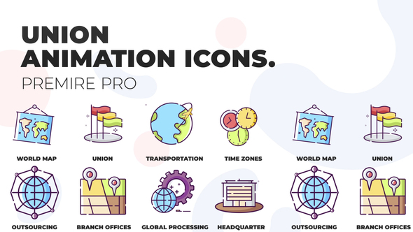 Union & Headquarter - MOGRT Icons