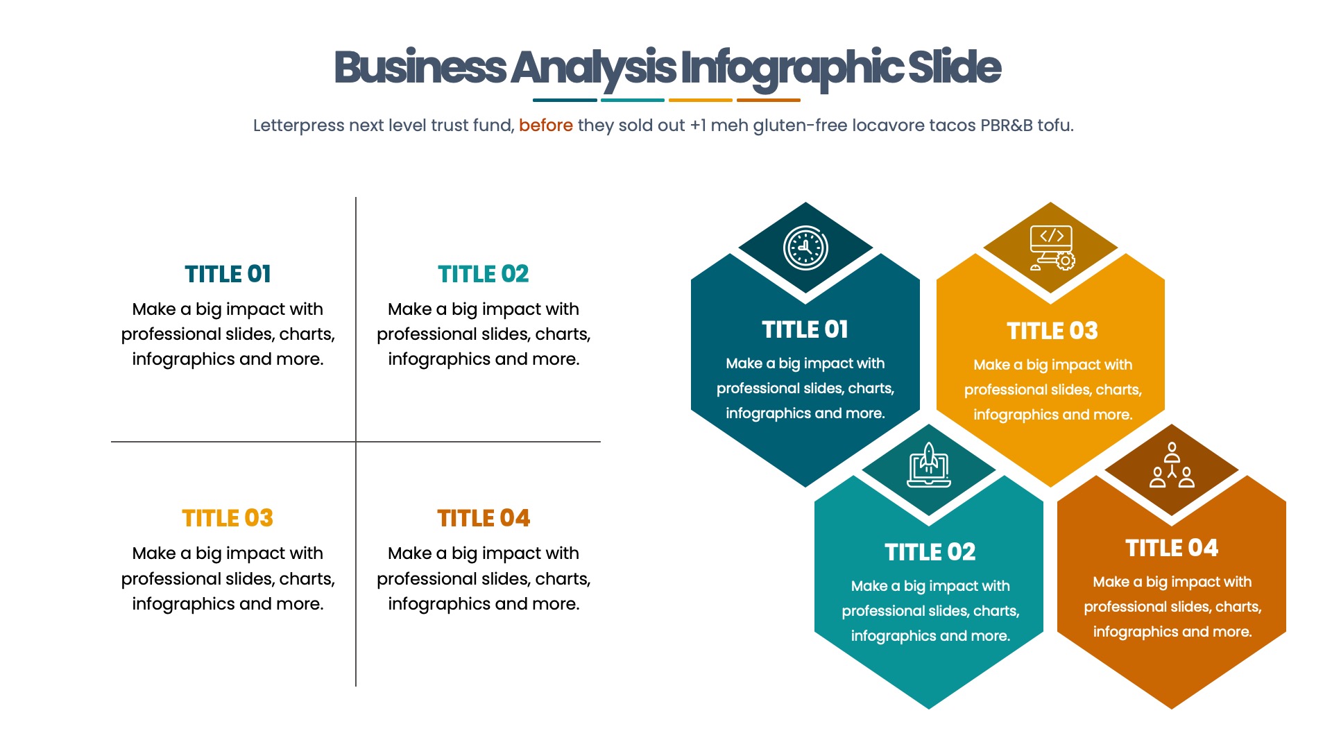 Business Analysis - PowerPoint Infographics Slides, Presentation Templates