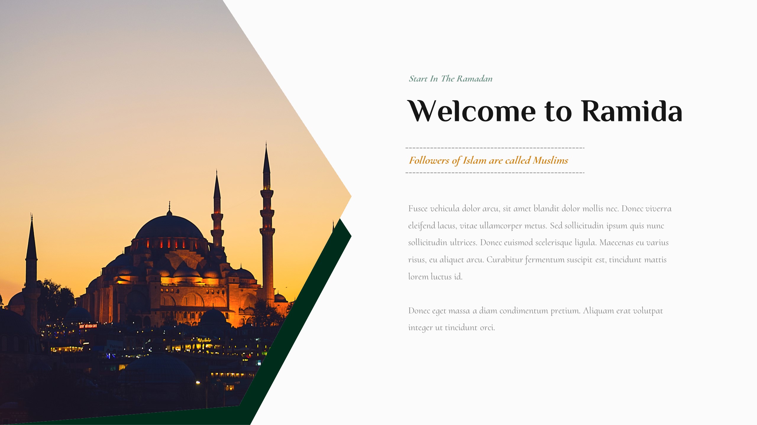 Ramida - Ramadan Kareem Powerpoint Template, Presentation Templates