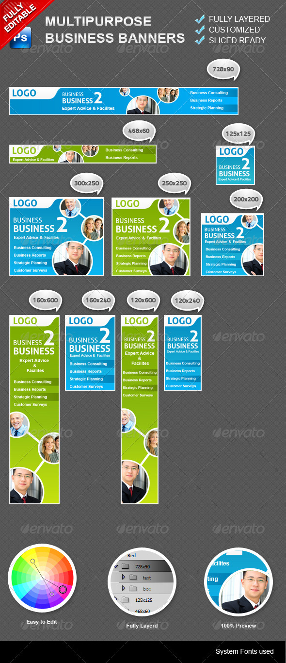 Multipurpose Business Banners - Banners & Ads Web Elements