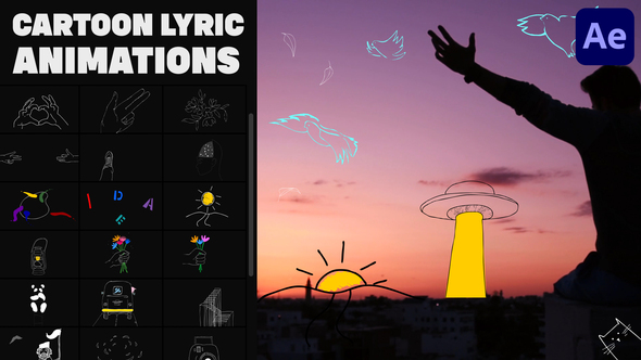 Cartoon Lyric Animations for After Effects