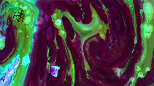 Colorful Liquid Ink Colors Blending Burst Swirl Fluid 26