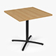 Restaurant Square Table with Metal Base and Wood Top