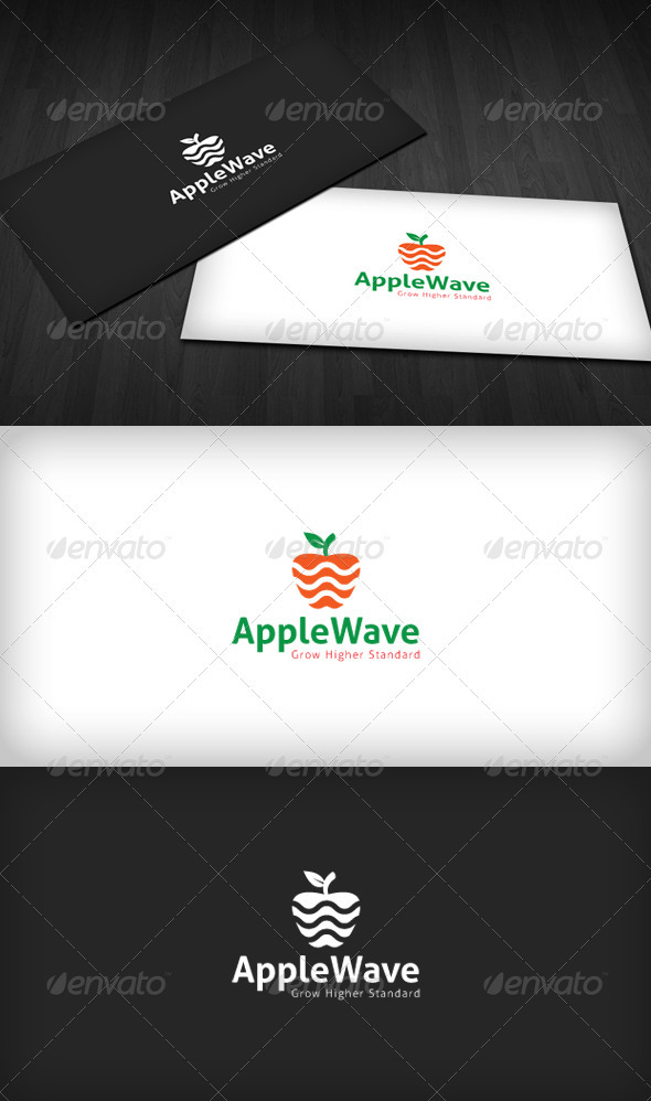 Apple Wave Logo - Food Logo Templates