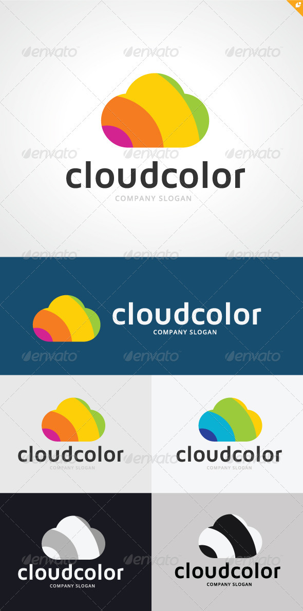 Cloud Color Logo - Nature Logo Templates