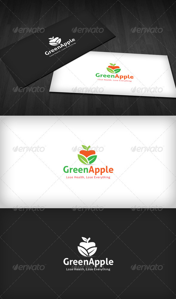 Green Apple Logo - Food Logo Templates