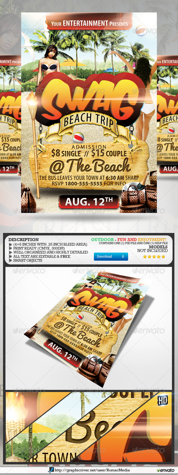 Swag Beach Trip - Events Flyers