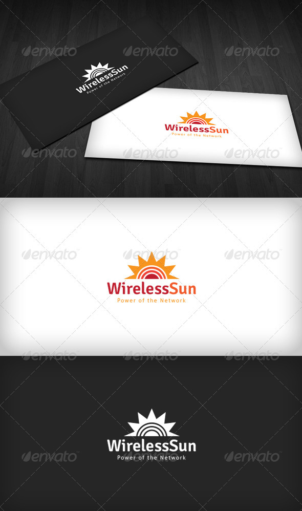 Wireless Sun Logo - Vector Abstract