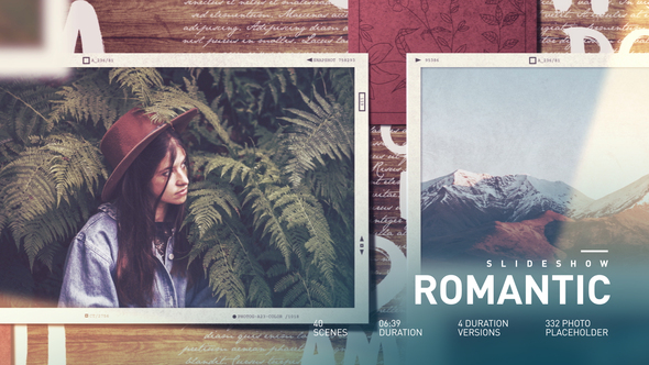 Slideshow Romantic Video Displays template preview