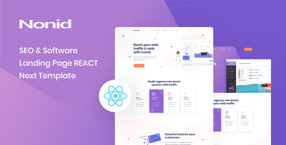 Excellent Nonid - React Next SEO & Software Landing Page Template