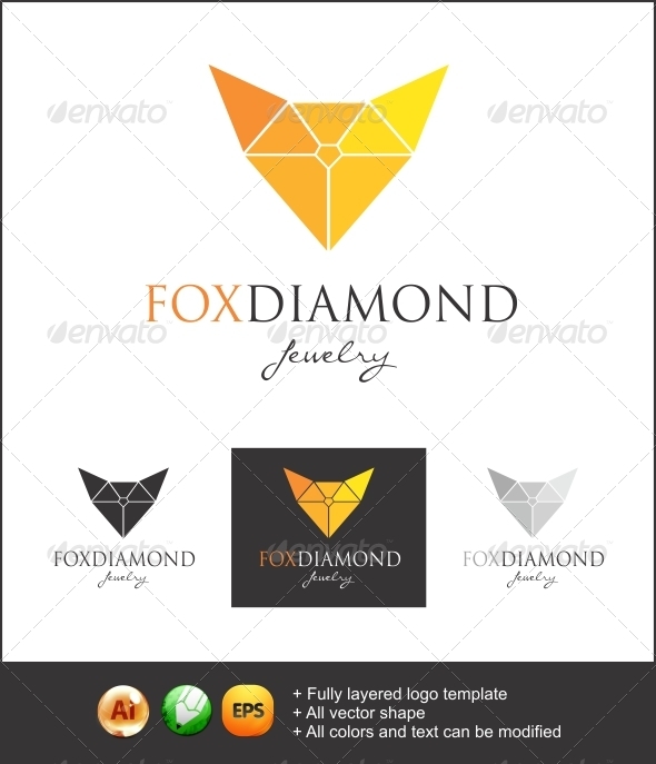 Fox Diamond logo - Symbols Logo Templates