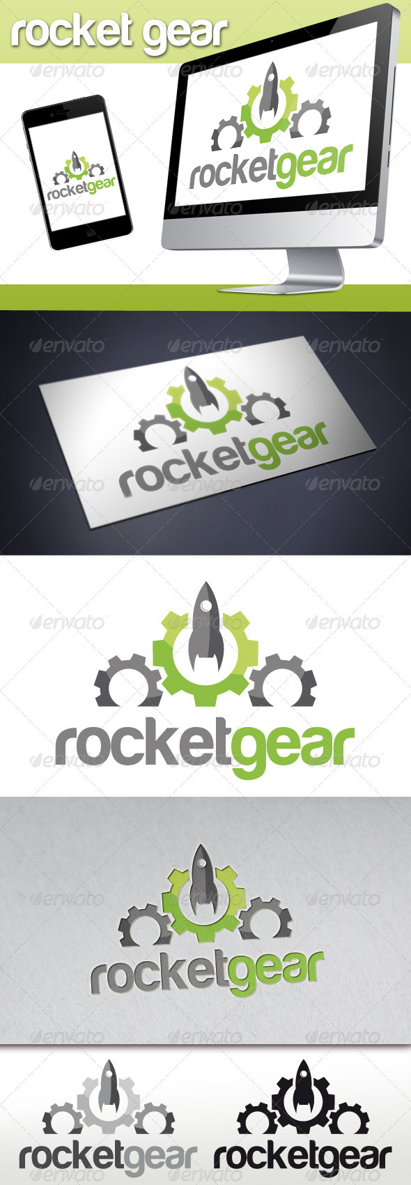 Rocket Launch Gear Logo - Objects Logo Templates