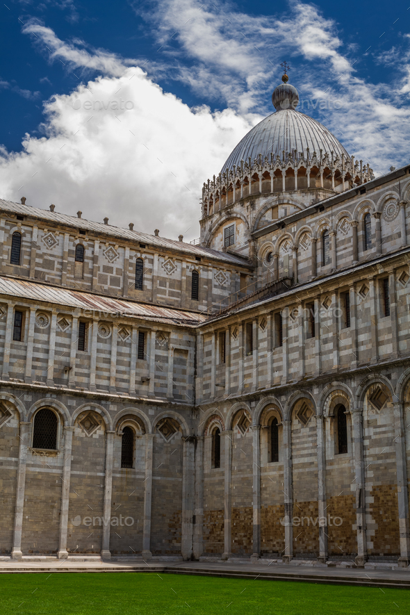View of ancient cathedral in Pisa - Stock Photo - Images