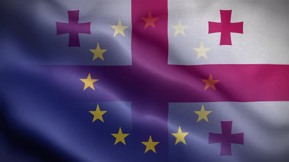EU Georgia Flag Loop Background 4K