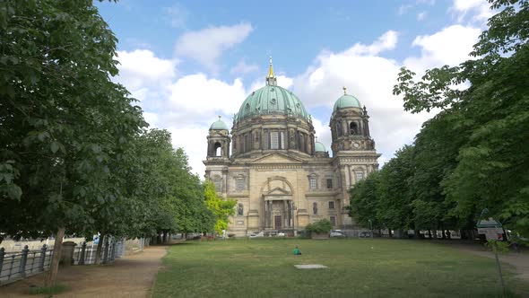 The Berlin Cathedral seen from the park