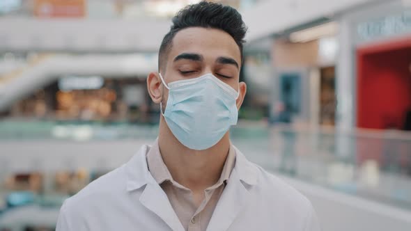 Hispanic Mexican Indian Arabian Doctor Therapist Medical Worker in Mask Tired Exhausted Frustrated alt