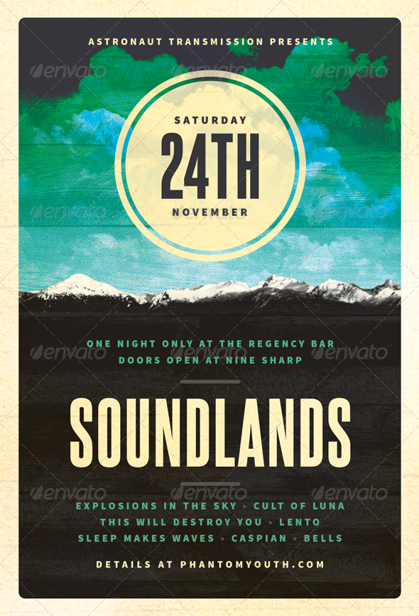 Sound Lands - Post-Rock Flyer Template - Concerts Events