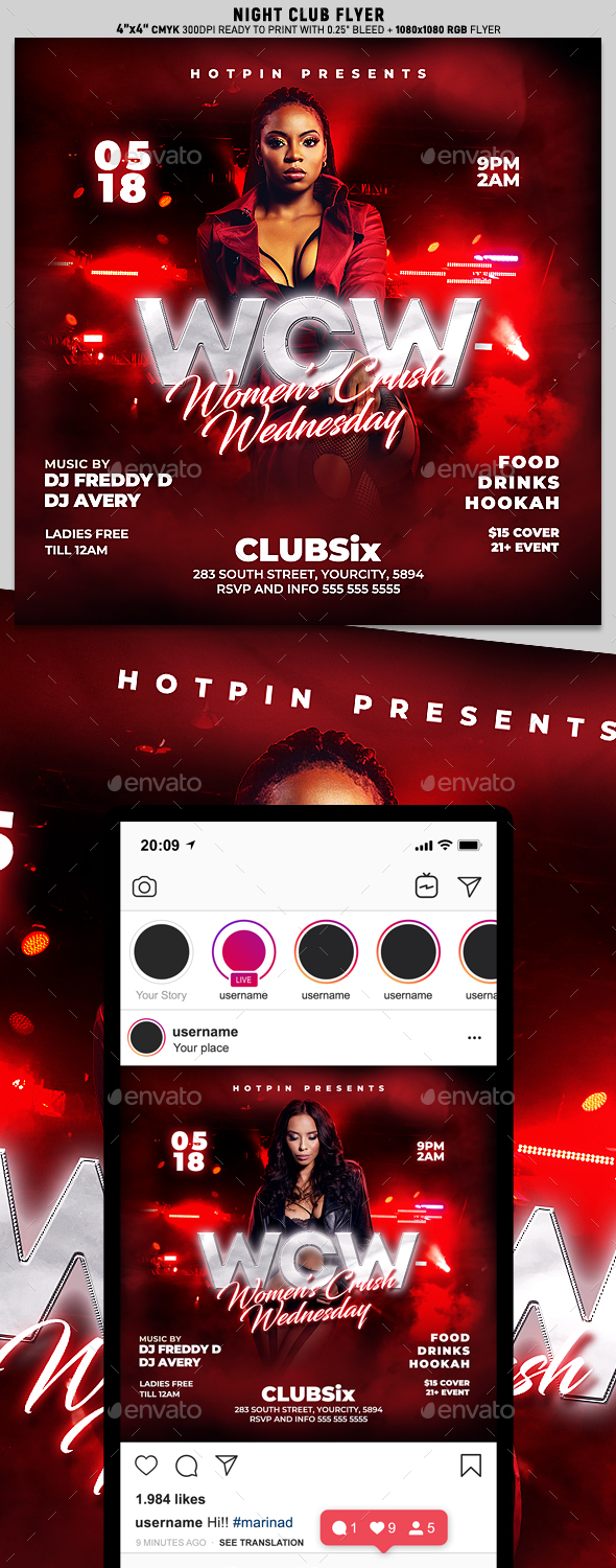 Night Club Flyer, Print Templates | GraphicRiver