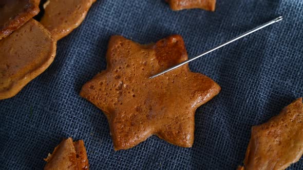 Brown Sugar Caramel Candy Cookies with a Metal Needle