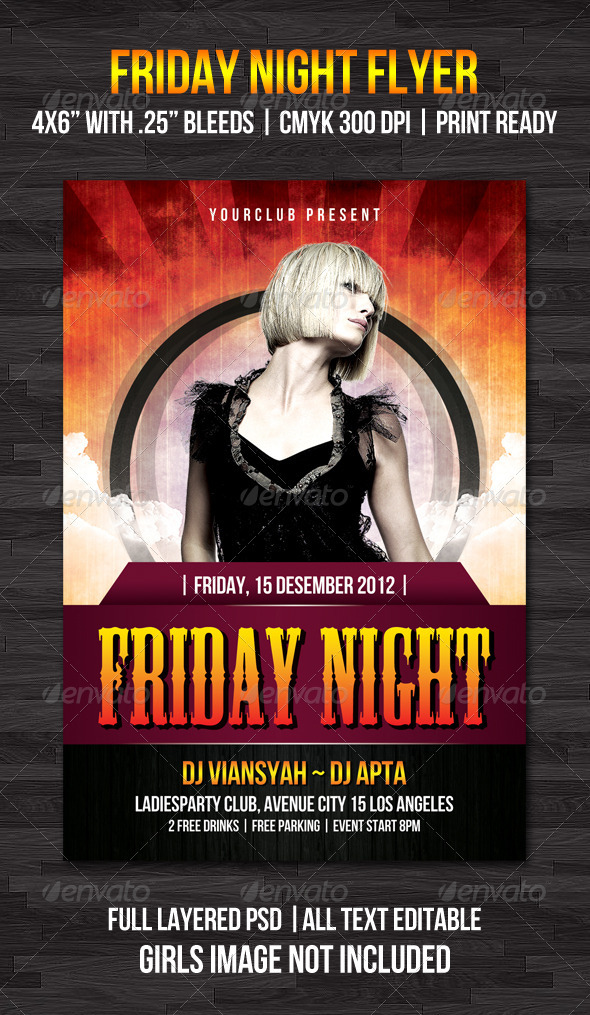 Friday Night Flyer Template - Flyers Print Templates
