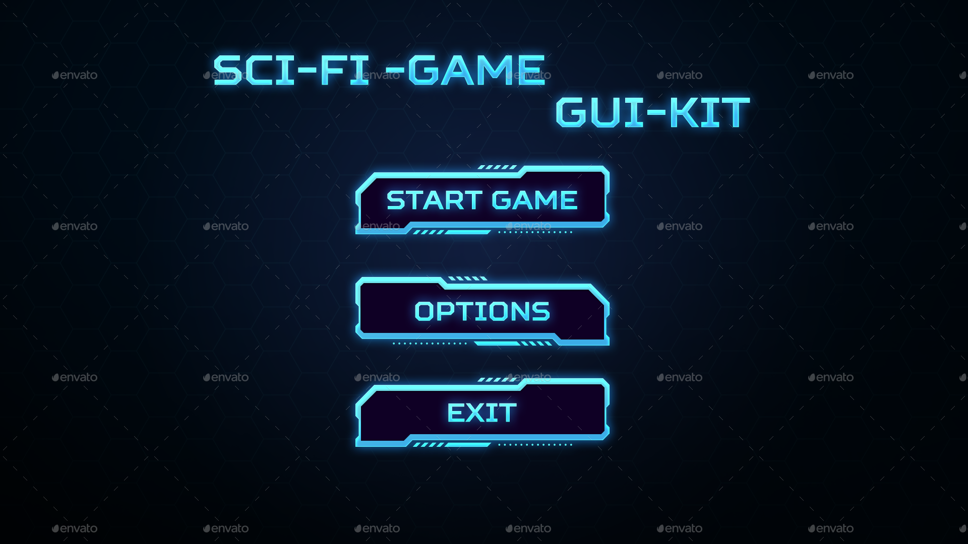 SCI-FI GAME UI Components, Game Assets | GraphicRiver